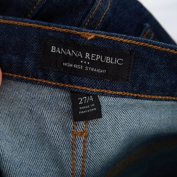 Banana Republic High Rise Straight Jeans in Rinse Women's 27 NWT - Picture 6 of 8